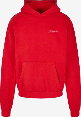 Merchcode Sweatshirt 'It Beats Loud' in Red: front