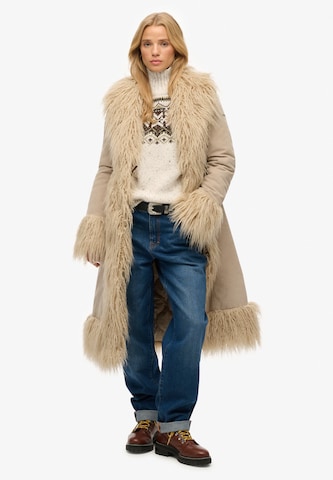 Manteau mi-saison 'Afghan' Superdry en gris : devant