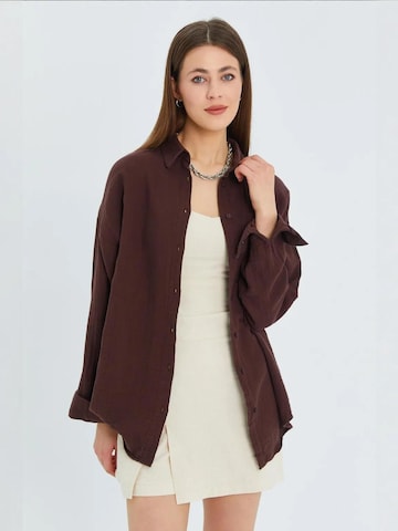 Camicia da donna di MixRay in marrone