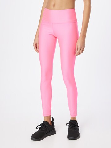 UNDER ARMOUR Skinny Workout Pants in Pink: front