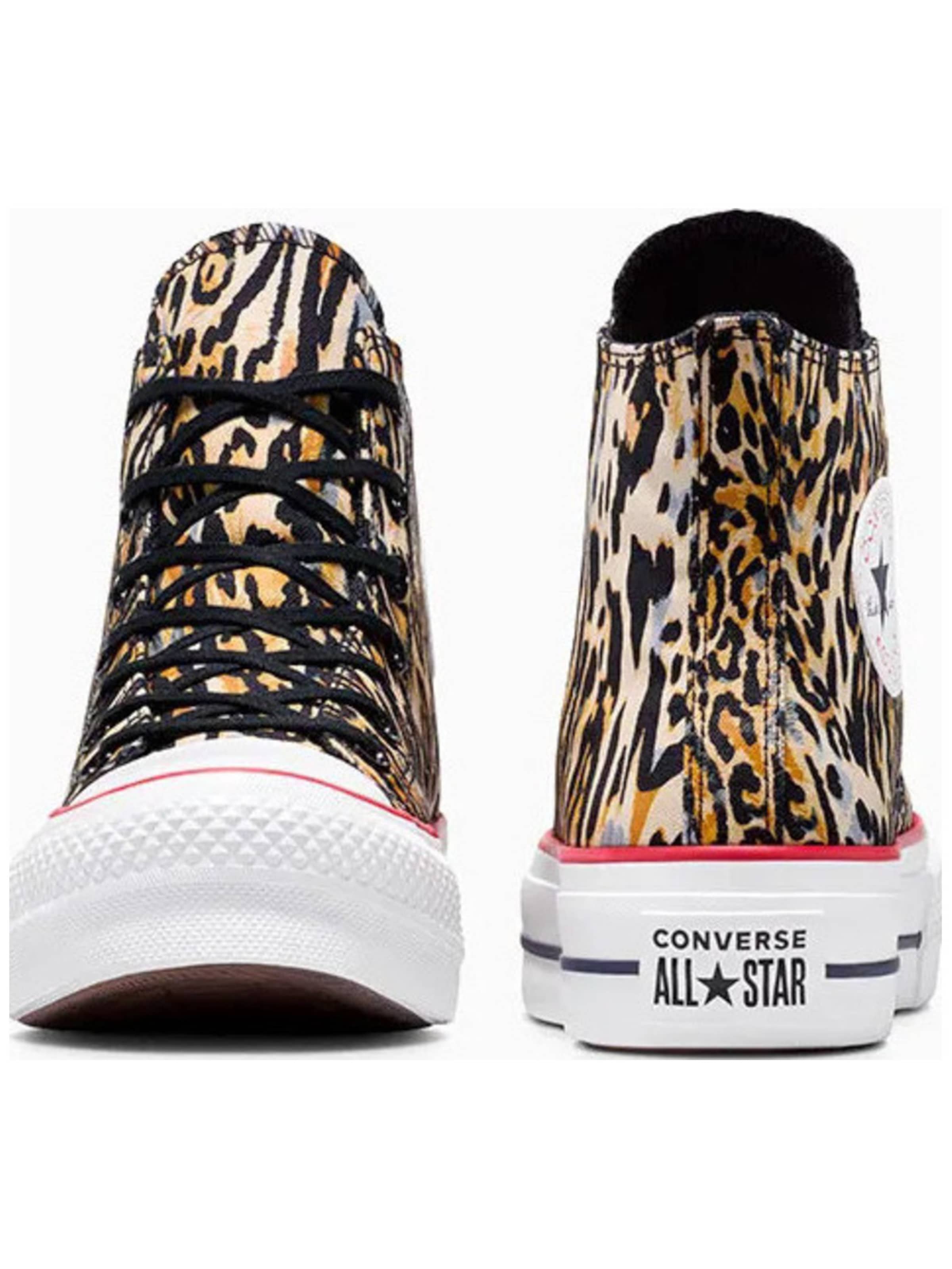 CONVERSE Sneaker low 'Converse Chuck Taylor All Star Lift Platform Leopard'‌‌‌ in Braun