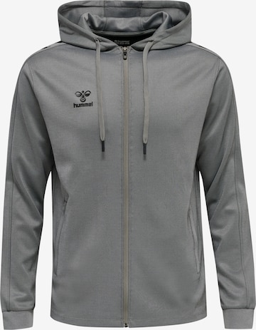 Hummel Athletic Zip-Up Hoodie 'Core XK' in Grey: front