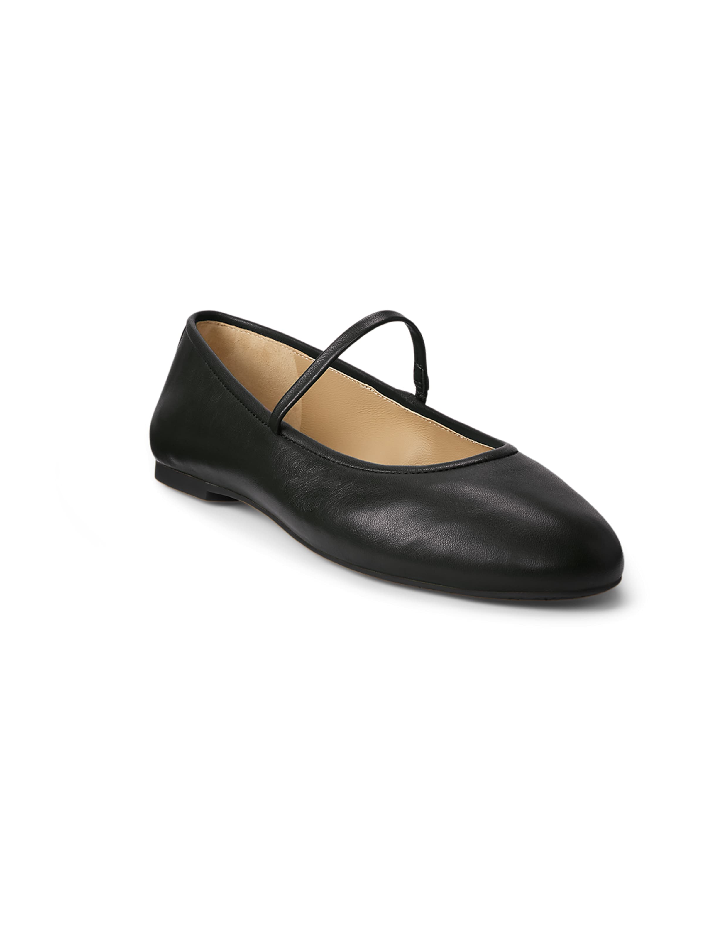 Lauren Ralph Lauren Ballerina met riempjes 'JAYNA' in Zwart: voorkant