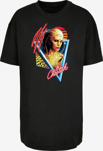 F4NT4STIC Oversized shirt 'DC Comics Wonder Woman 84 Retro Cheetah Design' in Zwart: voorkant