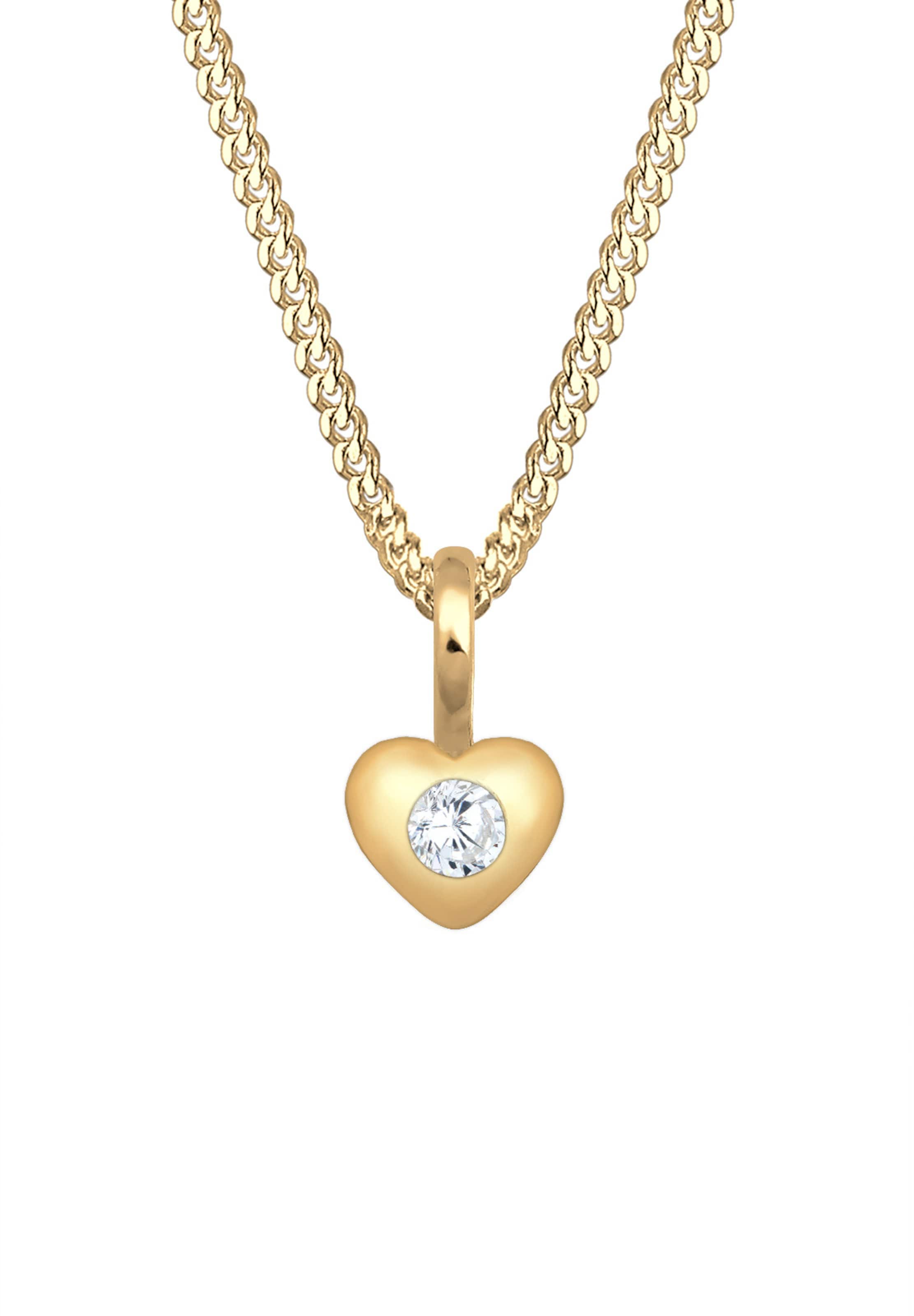 ELLI PREMIUM Schmuck 'Herz' in Gold: Vorderseite