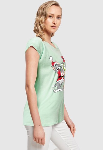 ABSOLUTE CULT Shirt 'Tom And Jerry - Reindeer' in Groen