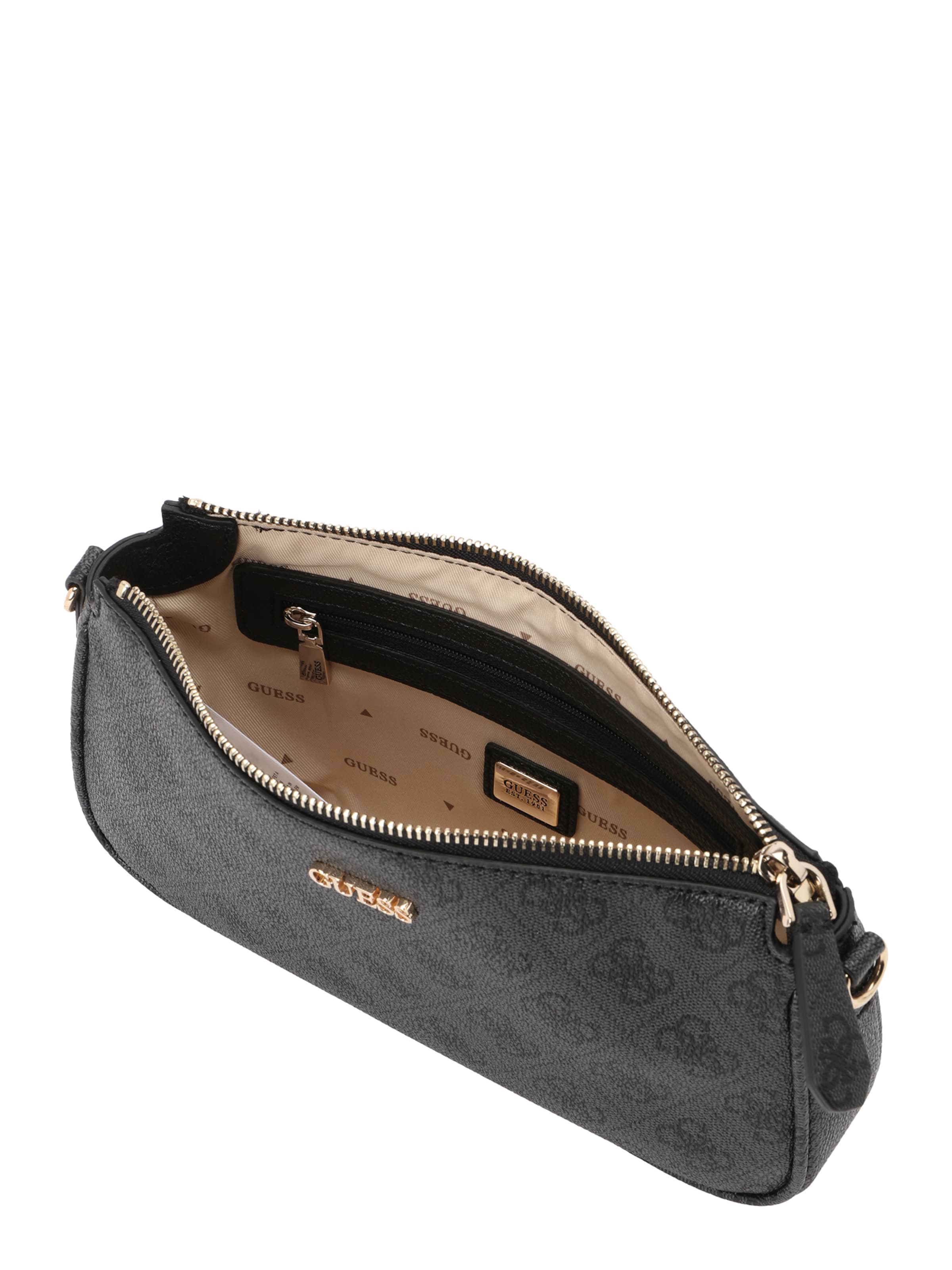 GUESS Τσάντα ώμου 'NOELLE II DBL POUCH CROSSBODY' σε γκρι