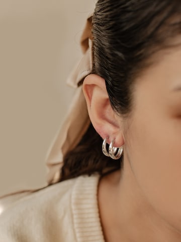 Hey Happiness Oorbellen 'Bold Dome' in Zilver: voorkant