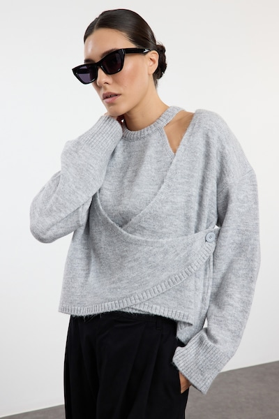 Trendyol Knit cardigan in S in Grey, Item view