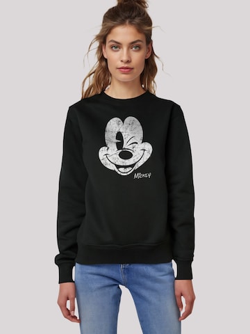 F4NT4STIC Sweatshirt 'Disney Micky Maus Gesicht' (GOTS) in Schwarz: Vorderseite