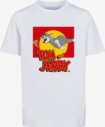 ABSOLUTE CULT Shirt 'Tom And Jerry - Chase Scene' in Wit: voorkant
