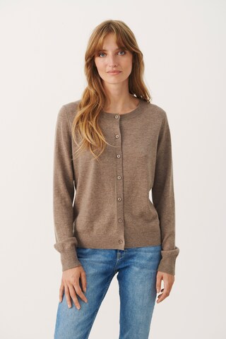 Part Two Knit Cardigan in Beige: front
