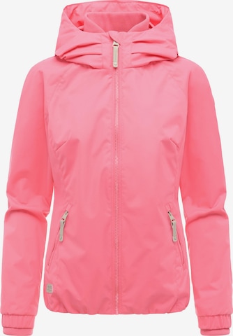 Ragwear Toiminnallinen takki 'Dizzie' värissä vaaleanpunainen: etupuoli