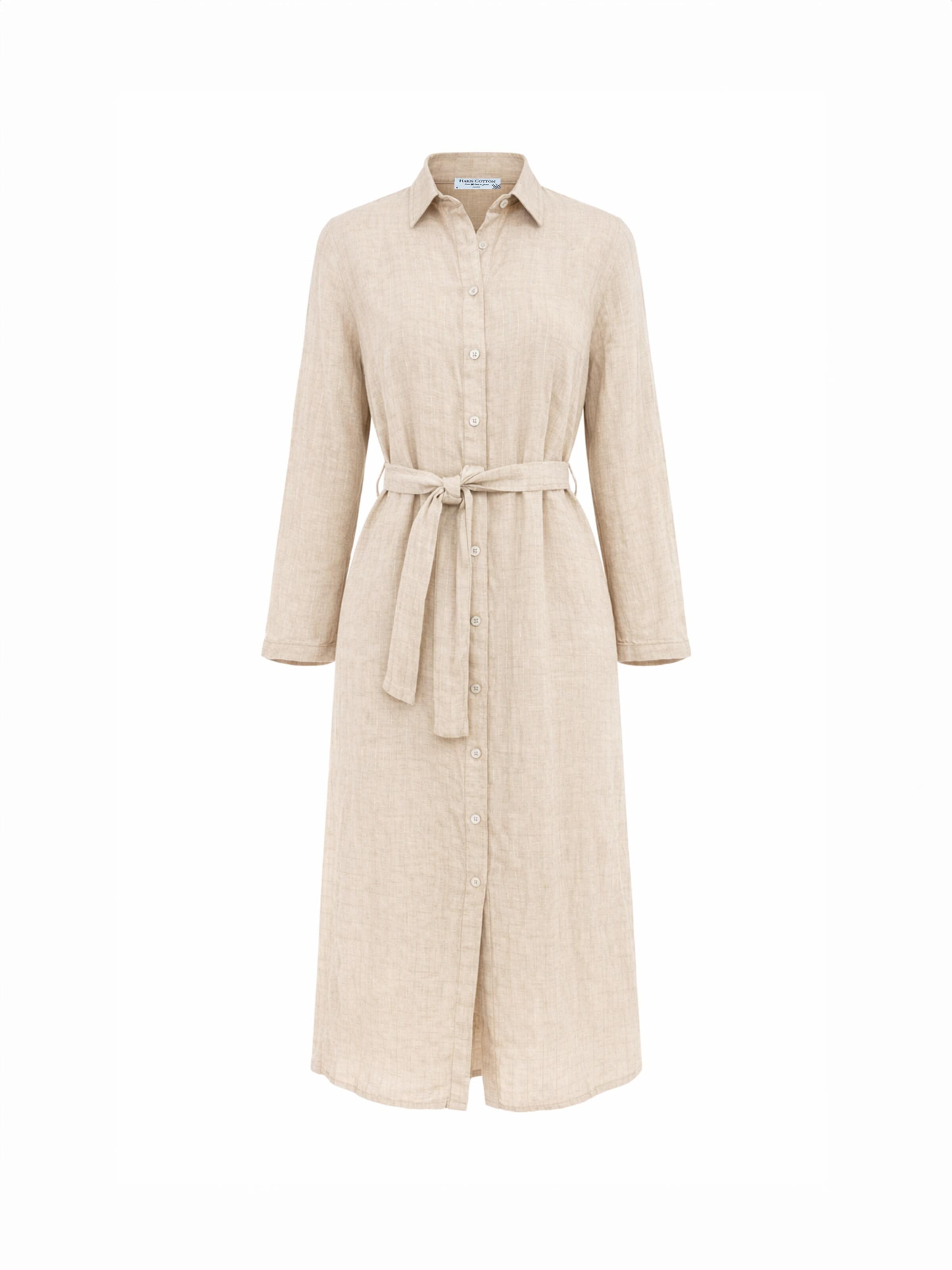 Haris Cotton - Vestido camisero 'Haris' en beige: frente