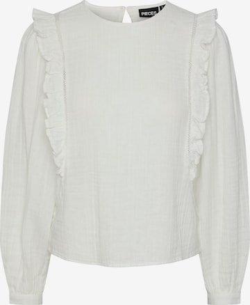 Camicia da donna 'JACOBINE' di PIECES in bianco: frontale