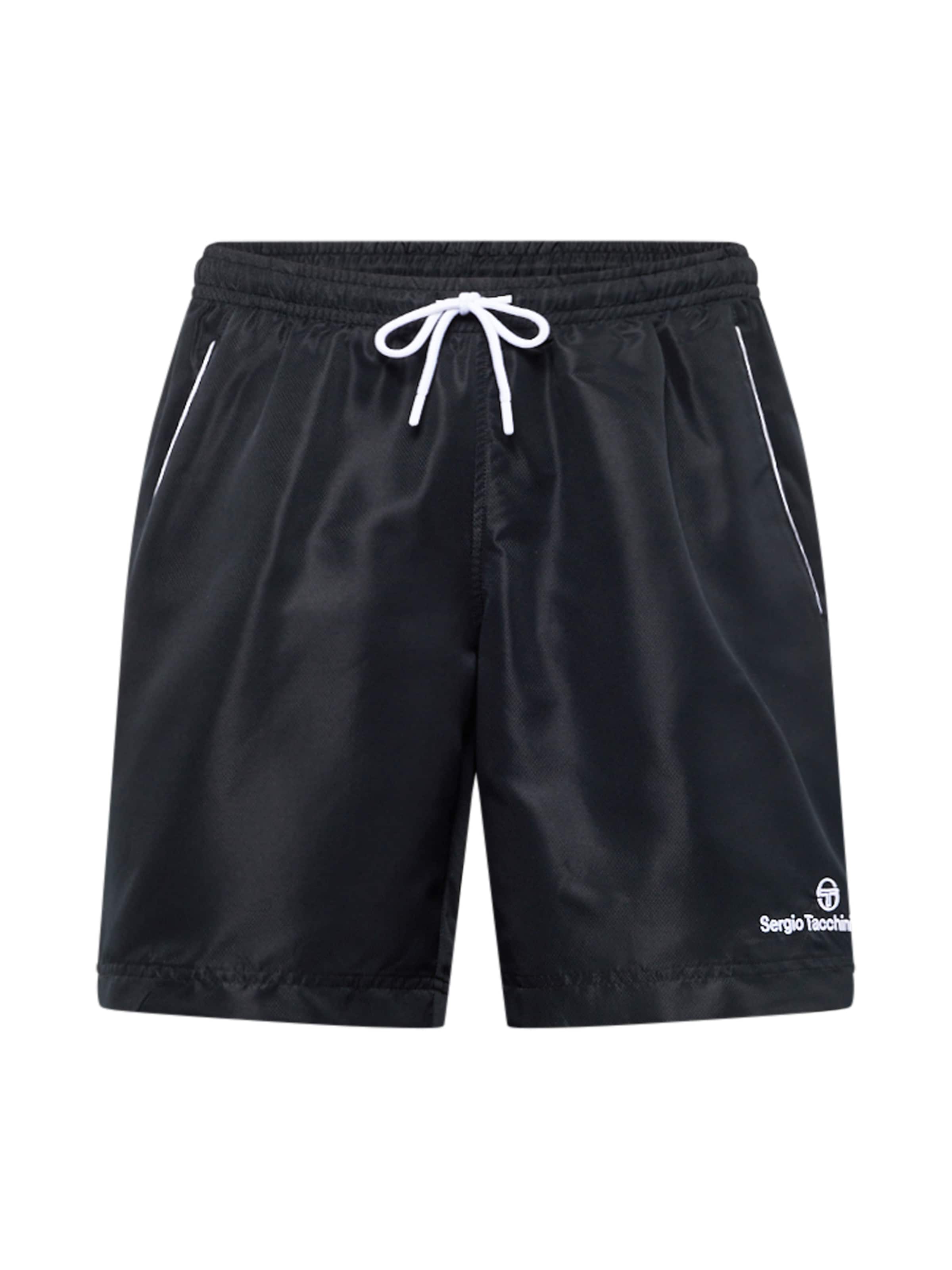 Sergio Tacchini Regular Urheiluhousut 'Rob' värissä musta: etupuoli