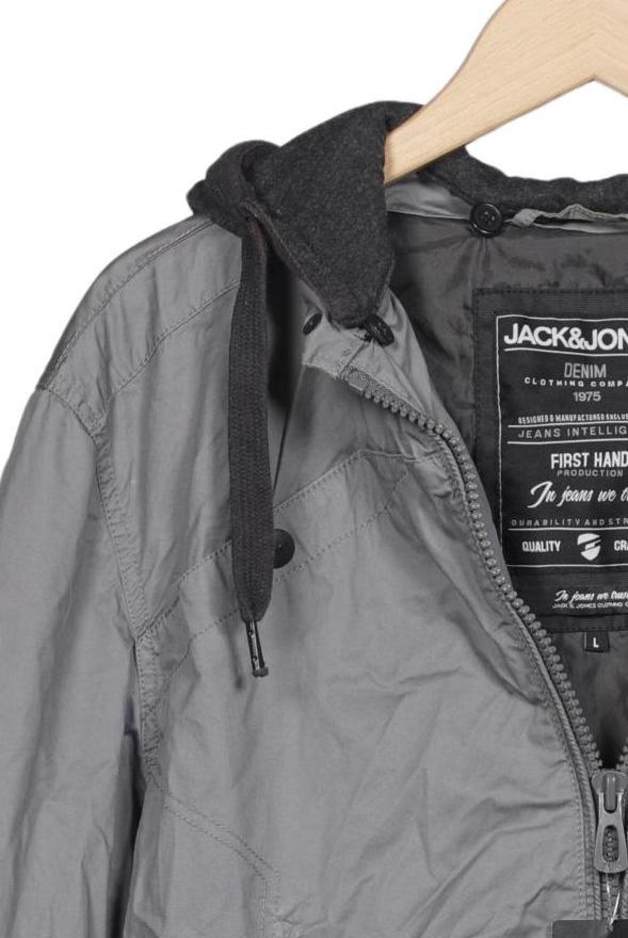 JACK & JONES Jacket & Coat in L in Grey