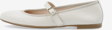 Bianco Ballet Flats with Strap 'MADISON' in White: front