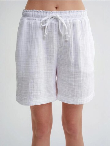 MixRay - Perna larga Calças em branco: frente