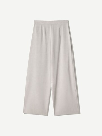 Bershka Wide leg Pleat-front trousers in Grey