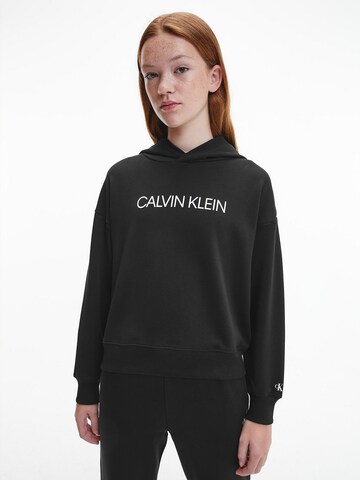 Calvin Klein JeansSweater majica 'Institutional' - crna boja: prednji dio