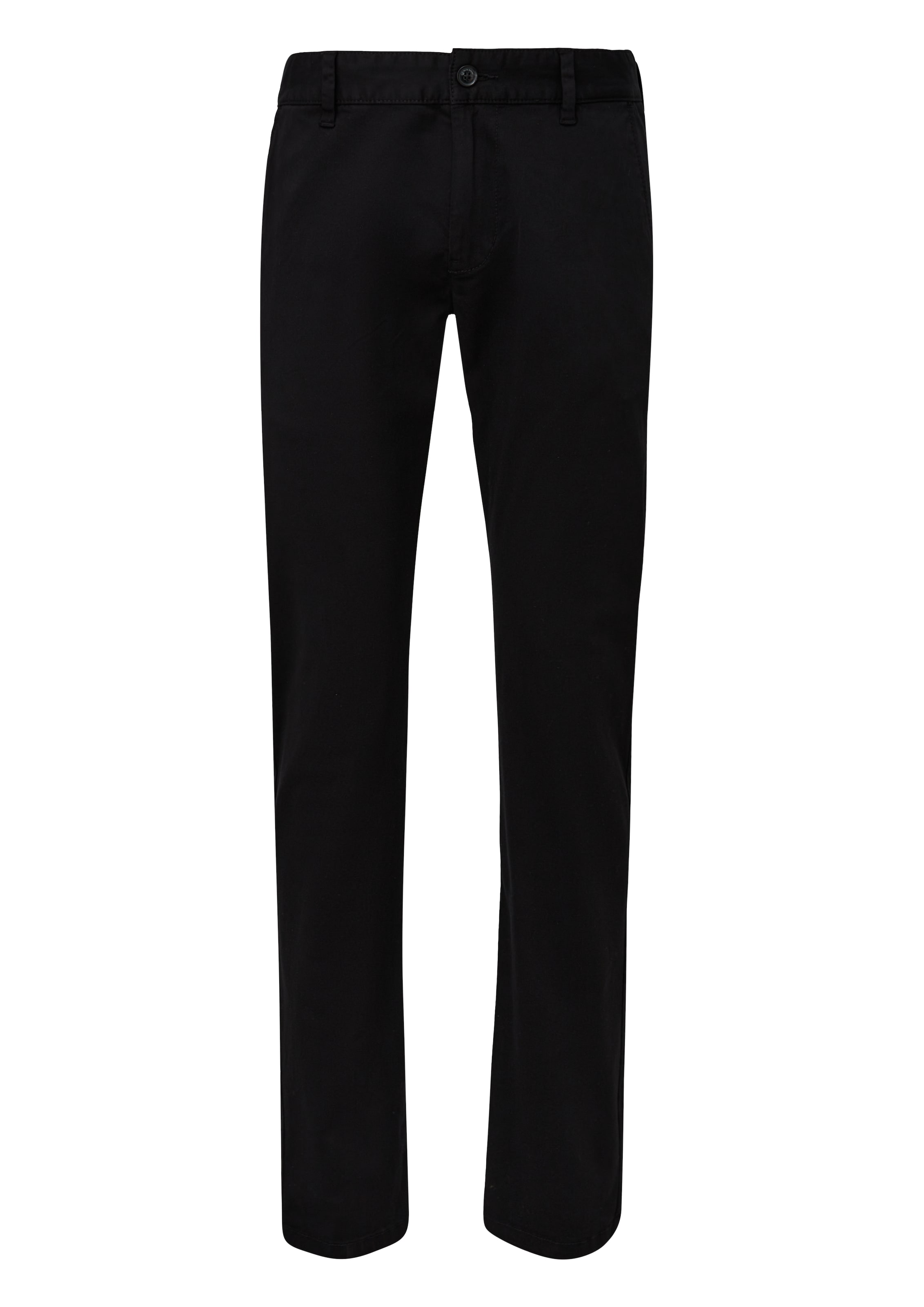 QS Slimfit Chino in Zwart: voorkant
