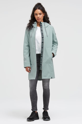 Soccx Lange Softshelljacke mit Kapuze und Logo Artworks in Blau