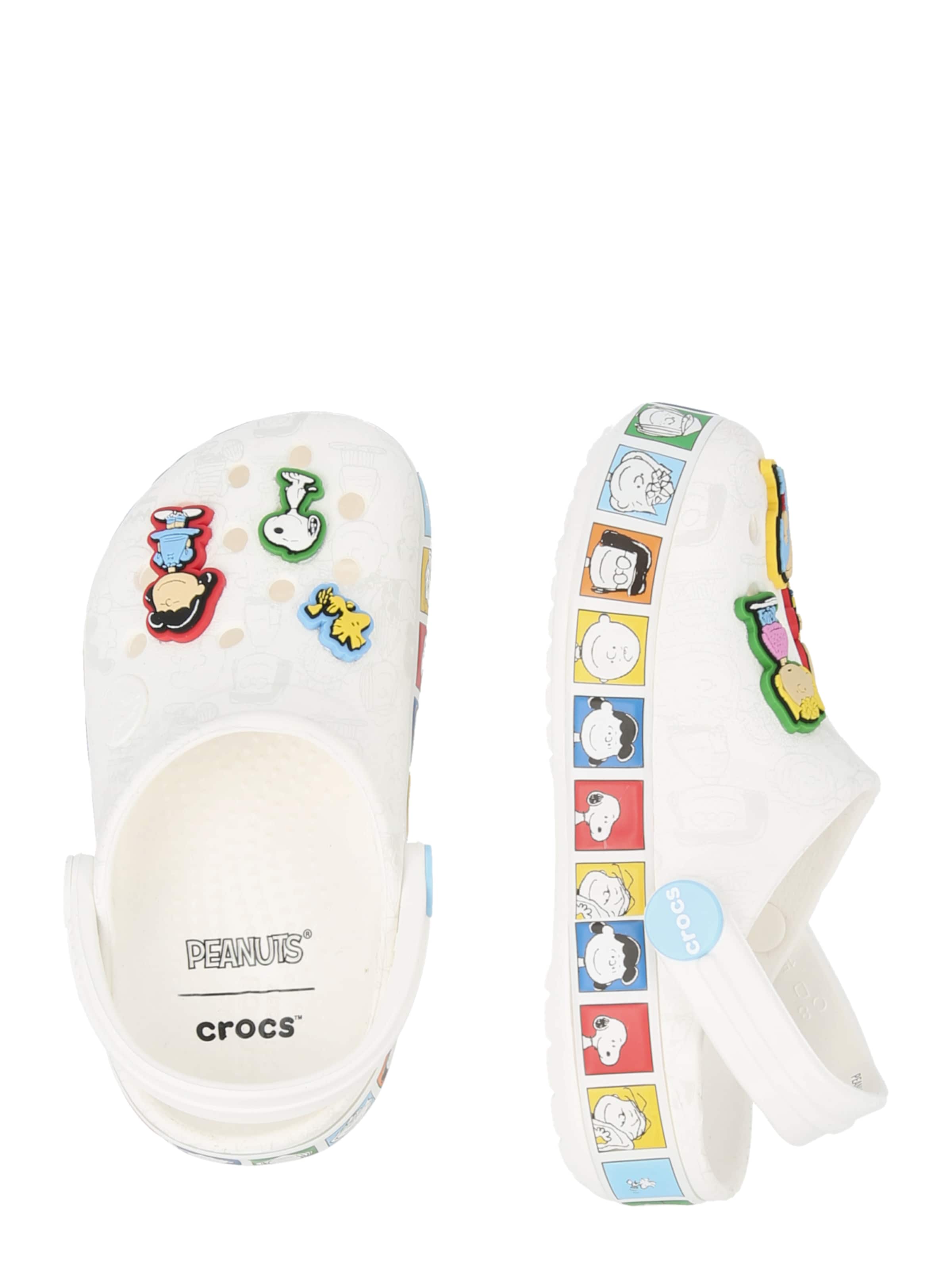 Calzatura aperta 'Peanuts' di Crocs in bianco