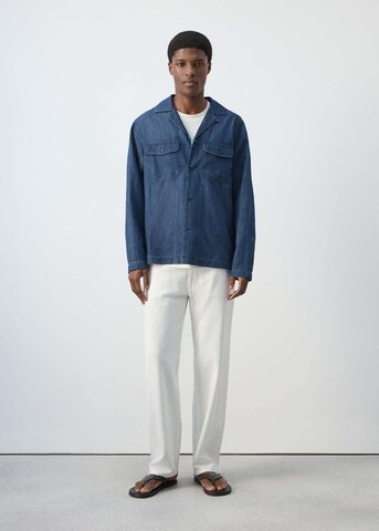 MANGO MAN Regular fit Button Up Shirt 'Tudy' in Blue