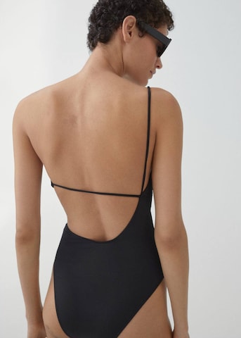 MANGO Bandeau Swimsuit 'Ceres' in Black