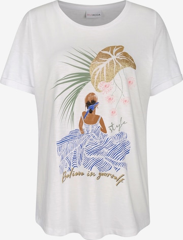 T-shirt MIAMODA en blanc : devant