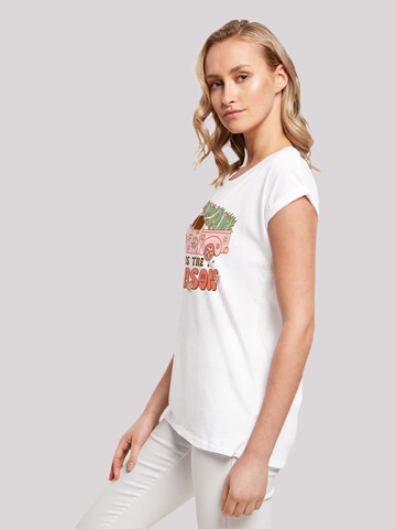 T-shirt 'Tis The Season Christmas' F4NT4STIC en blanc