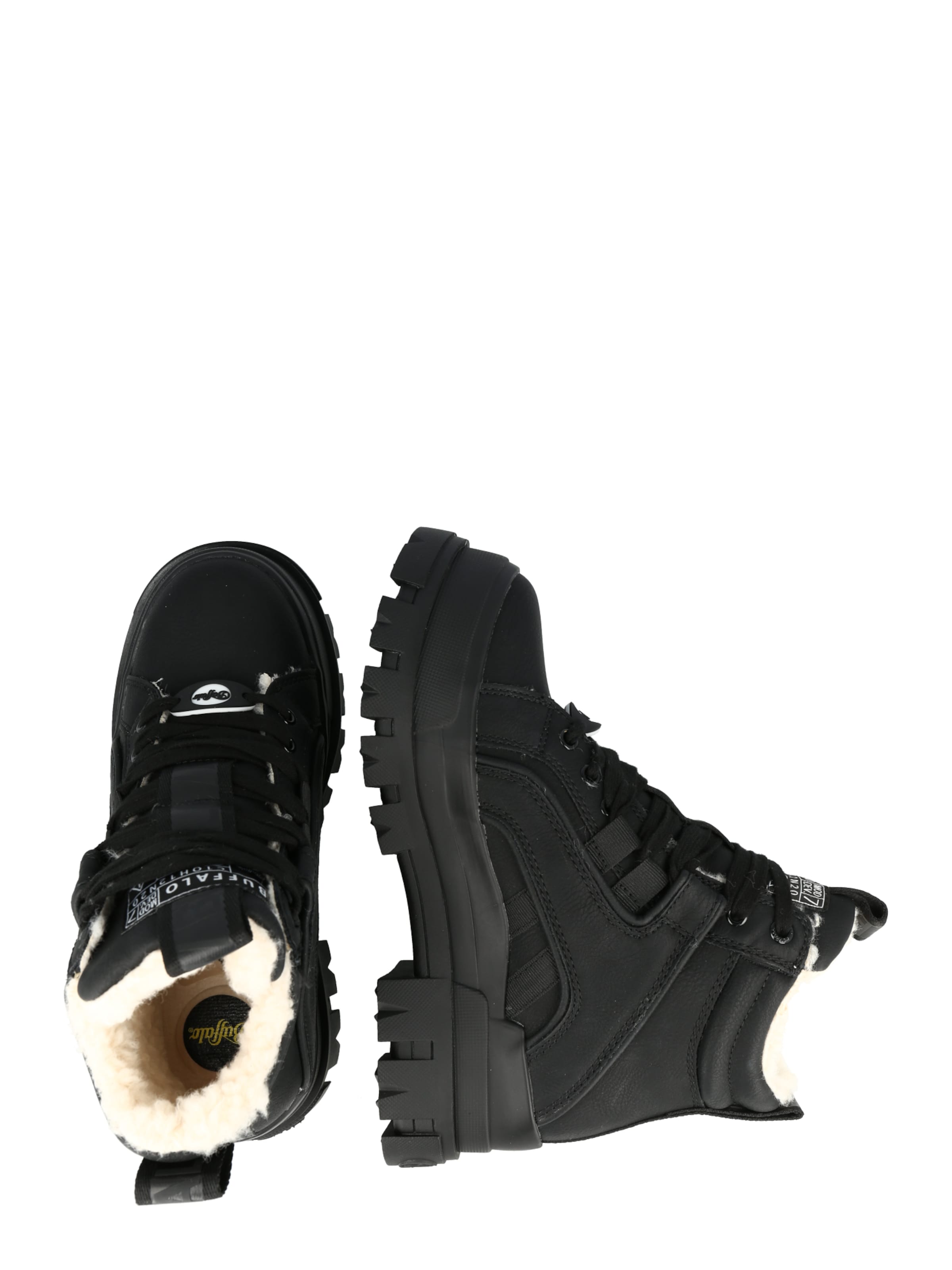 BUFFALO Schnürstiefelette 'Aspha NC' in Schwarz