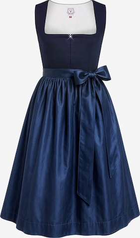 DIRNDLSTERN Dirndl 'Herzmut' in Blau: Vorderseite