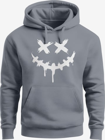 Neverless Sweatshirt 'Smile Face' in Grey: front