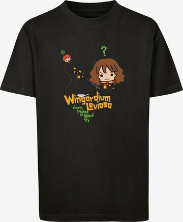 F4NT4STIC Shirt 'Harry Potter Hermione Granger Wingardium Leviosa Junior' in Zwart: voorkant