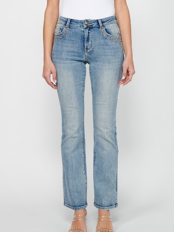 KOROSHI Flared Jeans in Blue: front