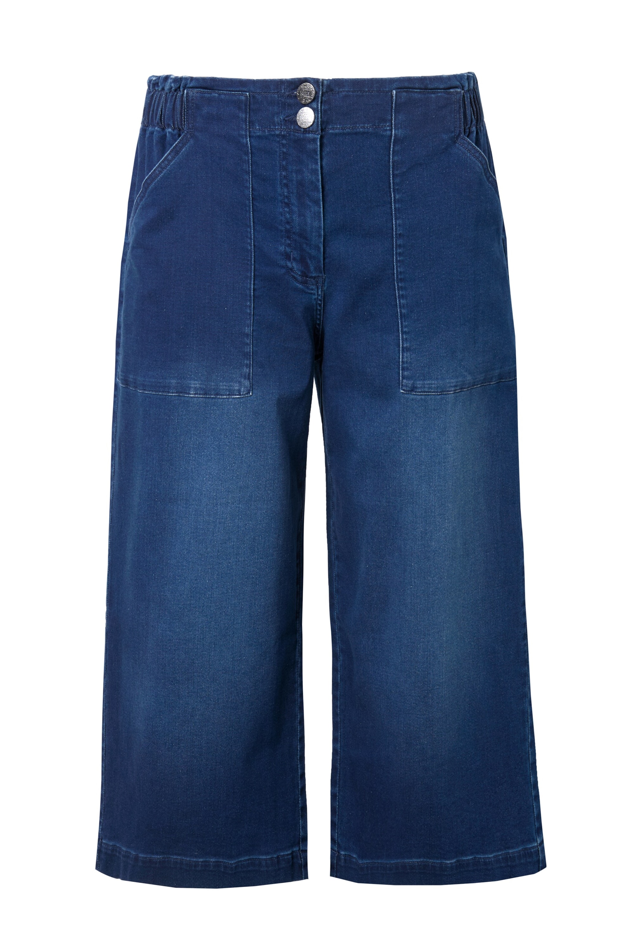 Ulla Popken Szeroka nogawka Jeansy 'Rose' w kolorze niebieski: przód