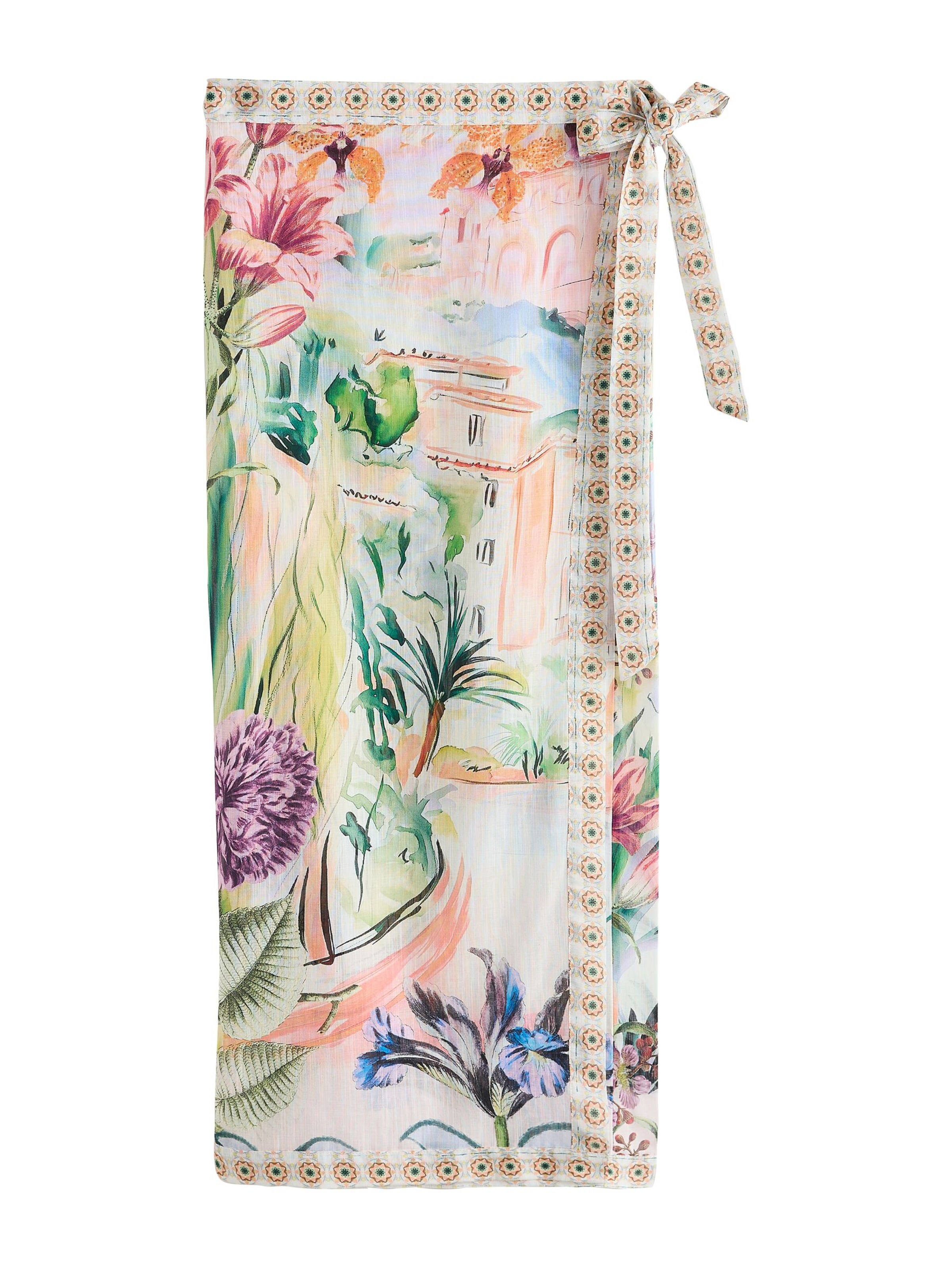 Next Strandlaken in de kleur Smaragd / Kiwi / Braam / Donkerroze, Productweergave