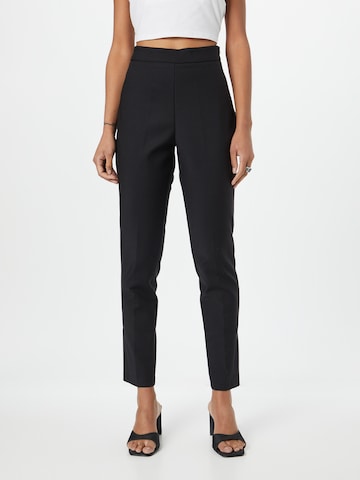 Karen Millen regular Παντελόνι με τσάκιση σε μαύρο: μπροστά