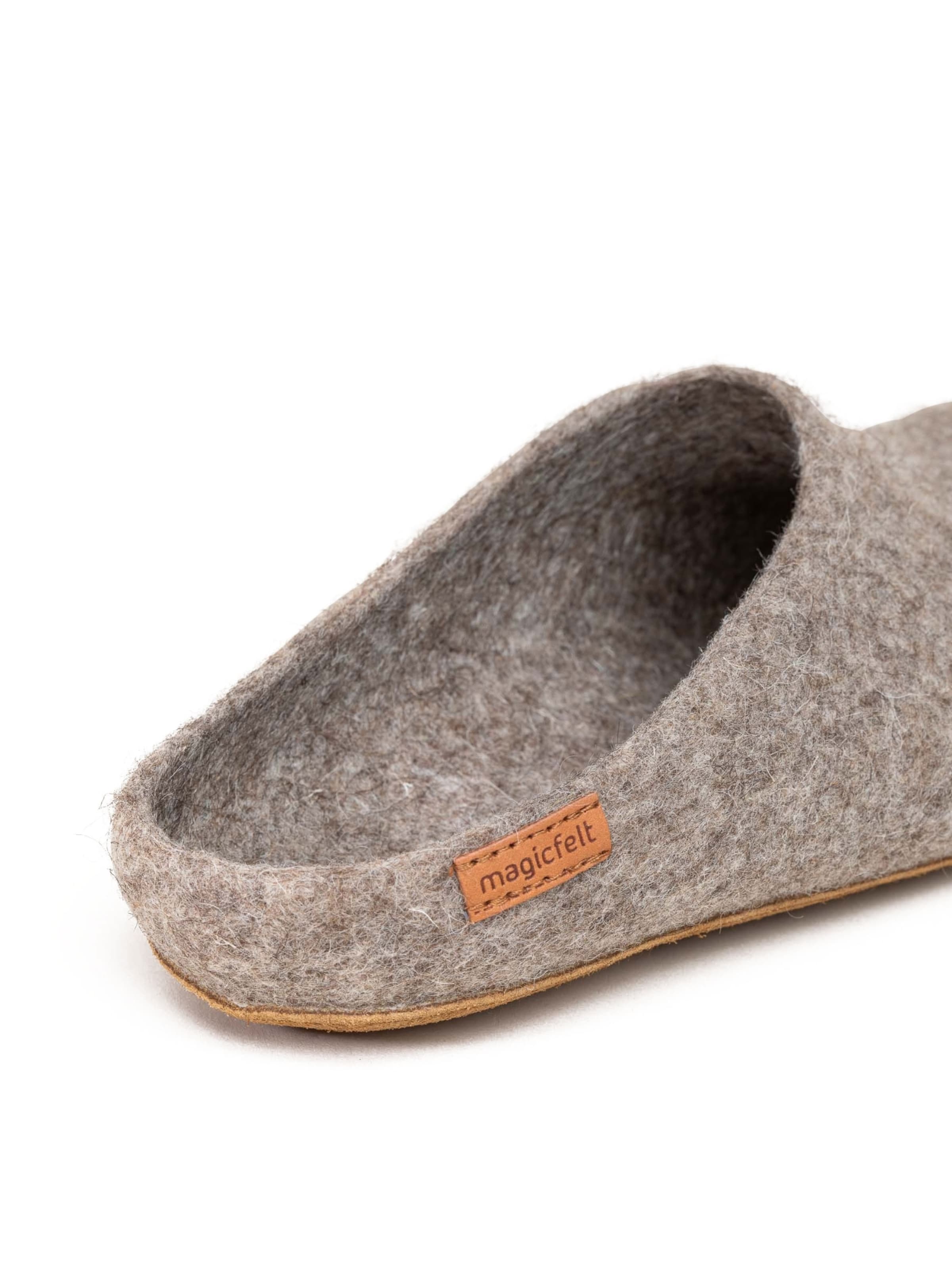 MagicFelt Slippers 'Filzpantoffel Magicfelt 713' in Beige