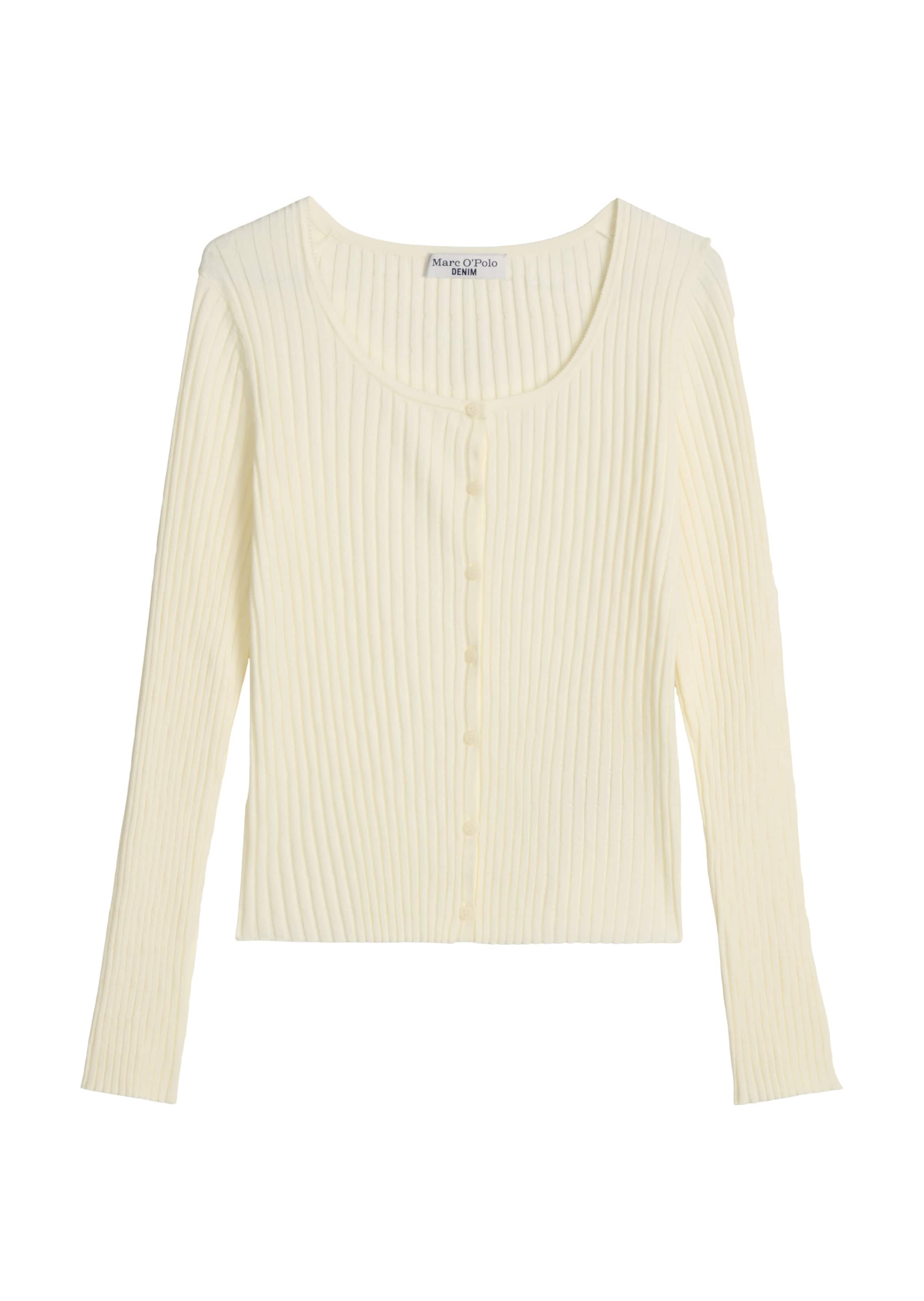 Marc O'Polo DENIM Gebreid vest in Wit: voorkant