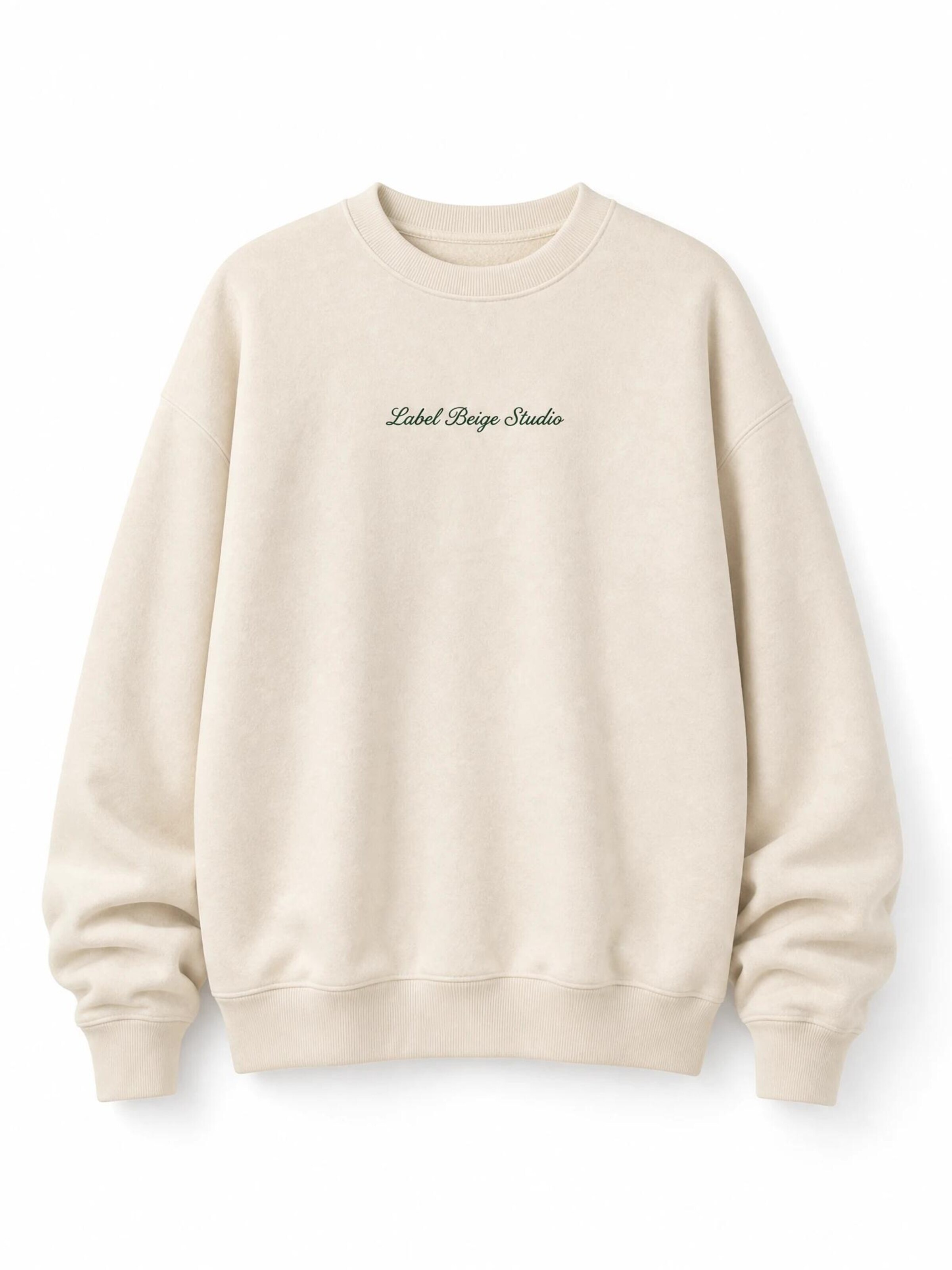 La Label Beige Oversized Sweater 'Schleifen Christmas Sweater' in Beige: front