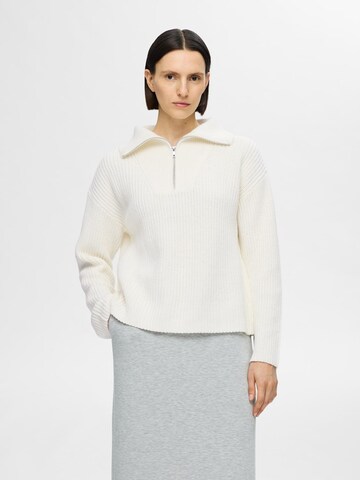 SELECTED FEMME Pulover 'Bloomie' | bela barva: sprednja stran