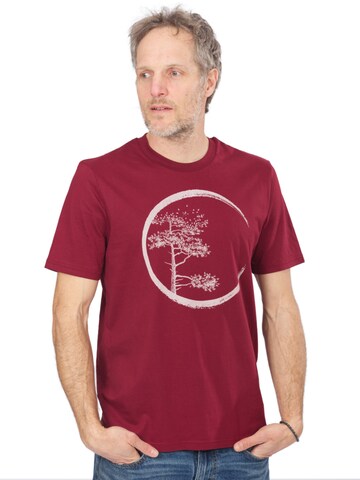 T-Shirt 'Organic Fairwear Shirt Men Burgundy Circle' Life-Tree en rouge