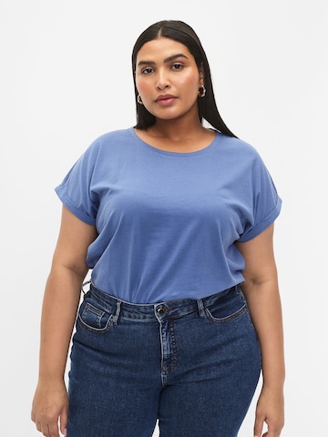 Zizzi Shirt 'KATJA' in Blauw: voorkant