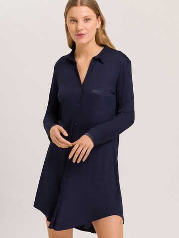 Hanro Pajama shirt ' Grand Central ' in Blue: front