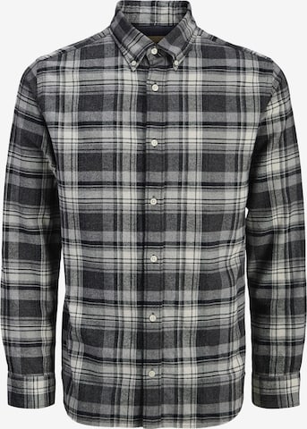 Jack & Jones Premium Button Up Shirt 'JPRBLUBarkley' in Grey: front