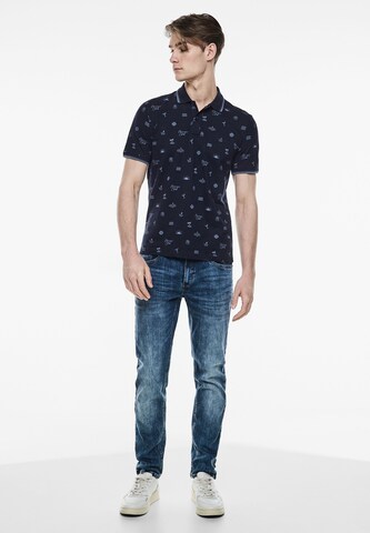 Street One MEN Shirt 'Slub' in Blau