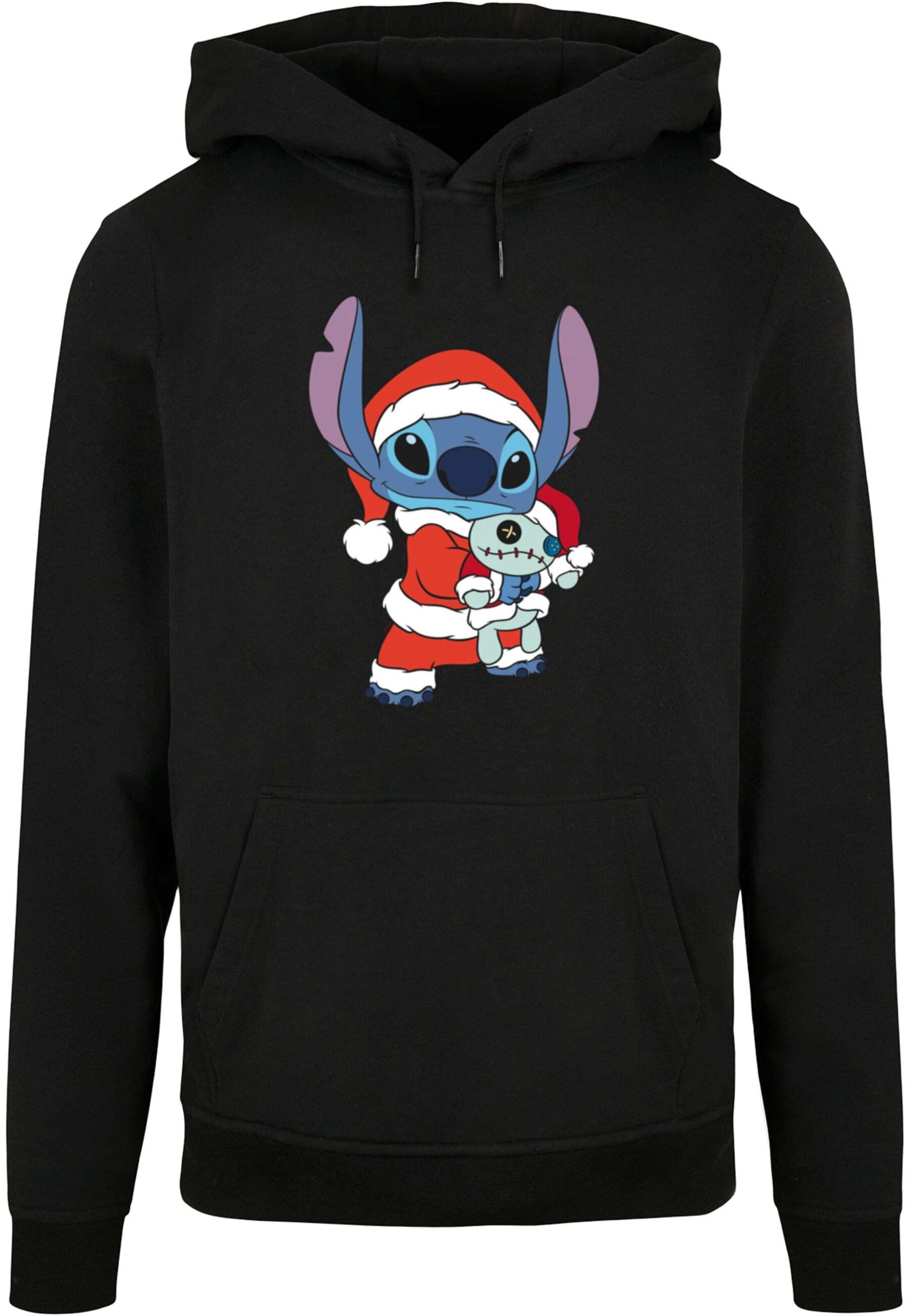 Sweat-shirt 'Lilo And Stitch - Christmas' ABSOLUTE CULT en noir : devant